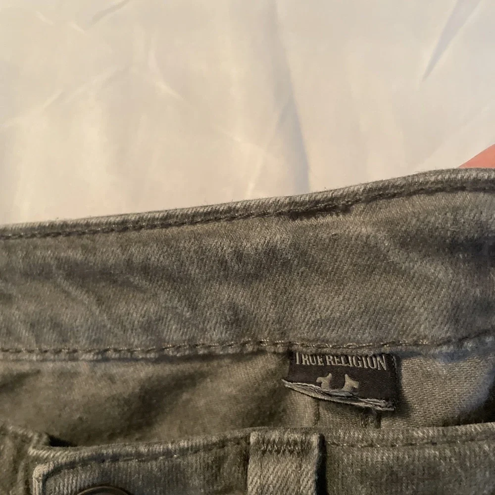 True Religion Rocco Skinny Jeans Mens 30 Faded Black Patched Denim Streetwear